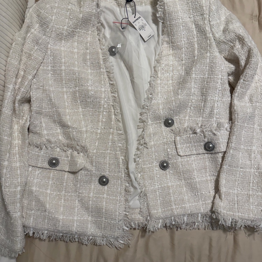 Express Women's Beige Tweed Blazer